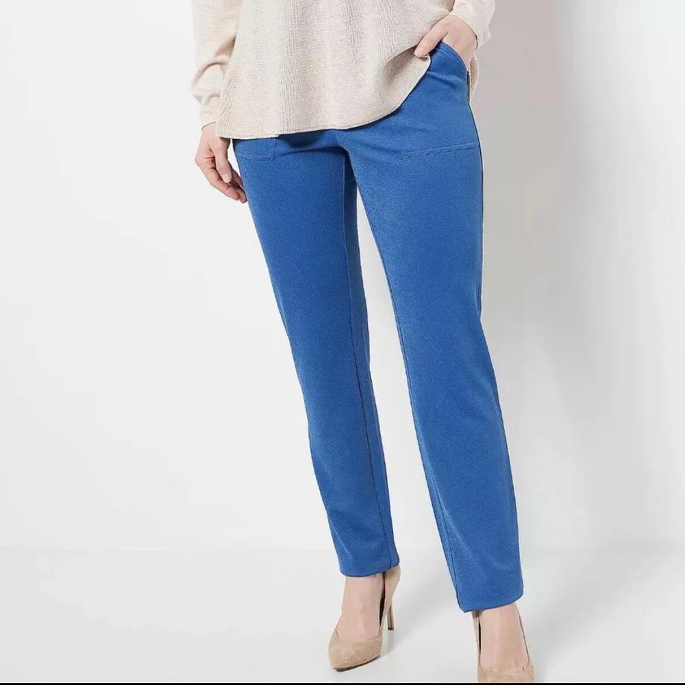 Isaac Mizrahi Live! Crepe Knit Straight Leg Pant